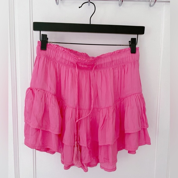 Aerie Pink Tiered Loose Flowy Skirt Pool To Party Skirt Size small - Picture 1 of 4
